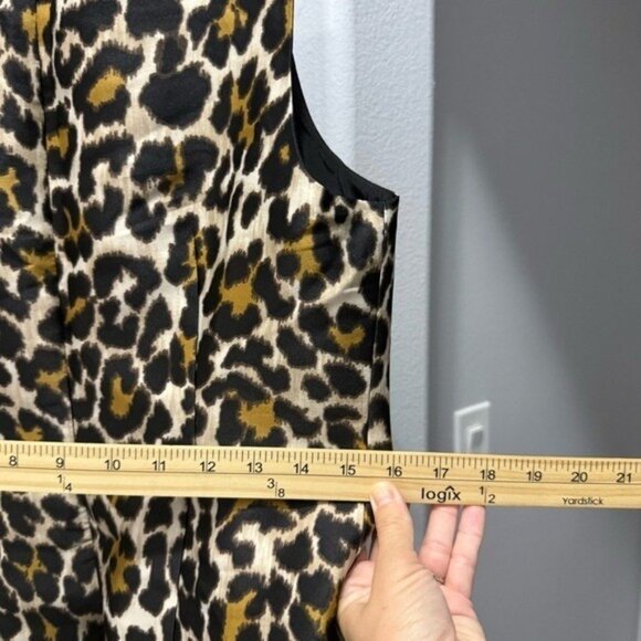 J. Crew Leopard Shift Dress Mini Cheetah Print Size 6 Cheetah Evening Jacquard • - Picture 8 of 10